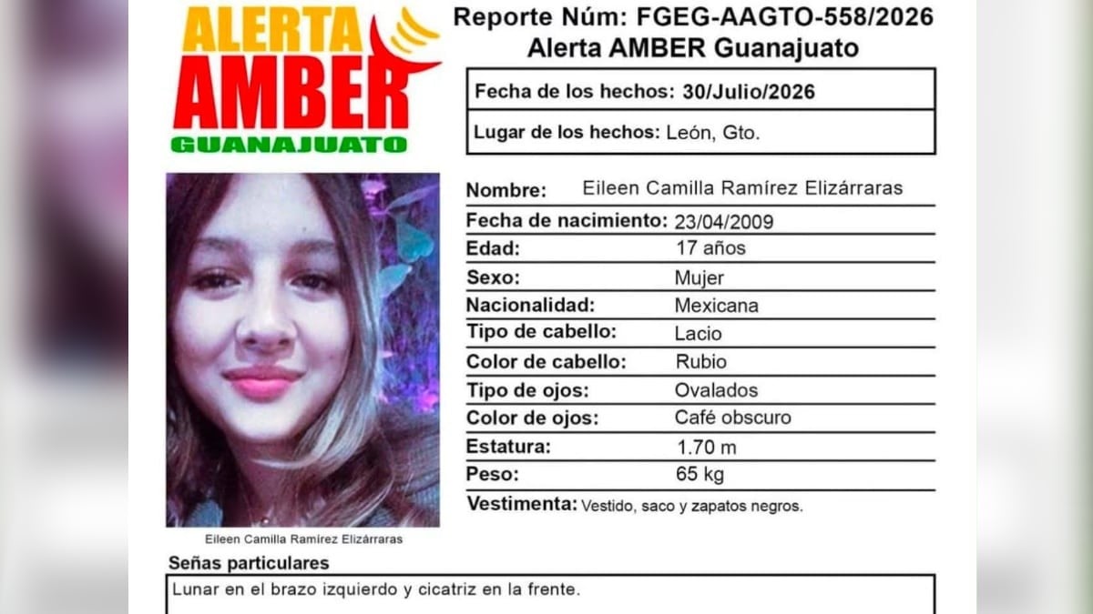 Activan Alerta AMBER en Guanajuato para localizar a Camilla Ramírez