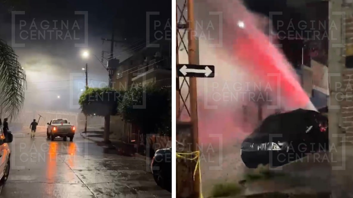 ¡Megafuga en León! Gran chorro de agua frente a SAPAL ‘inunda’ calles de Las Amalias