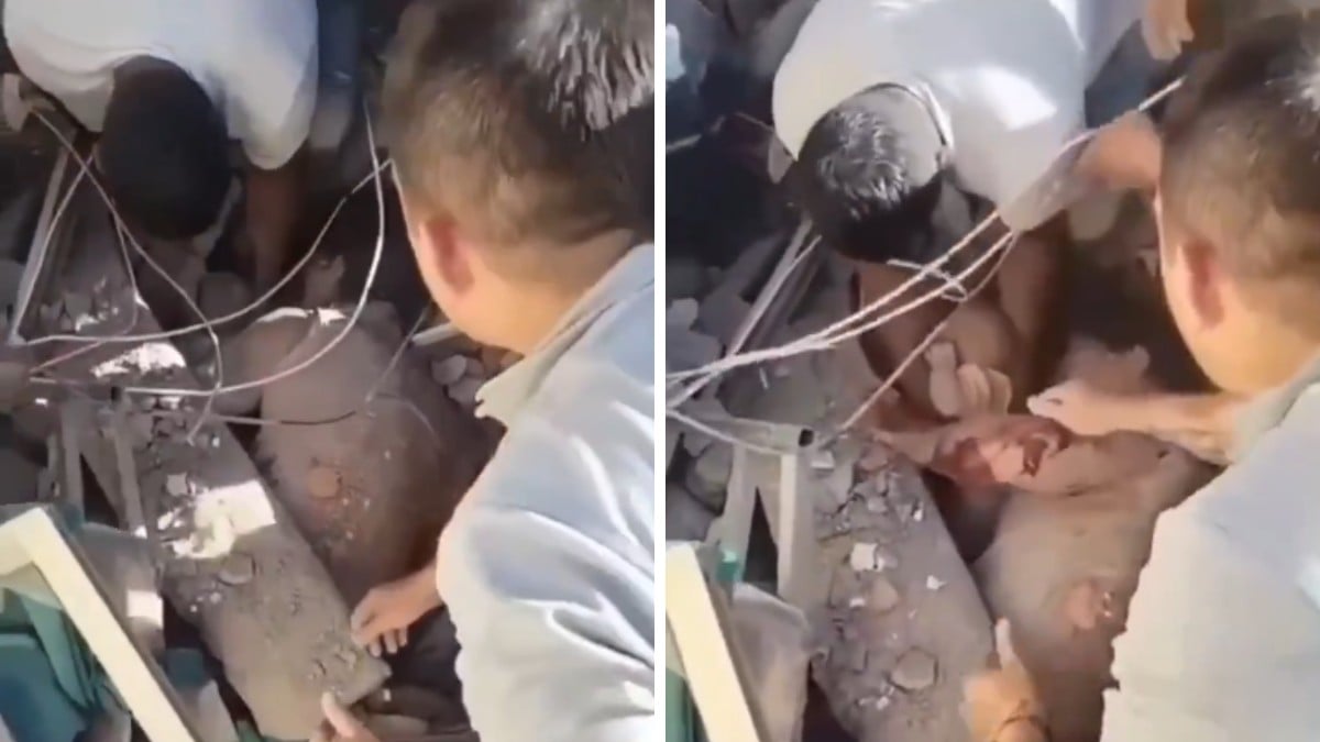 VIDEO ¡Milagro! Rescatan con vida a bebé de 2 meses de entre los escombros en Colombia