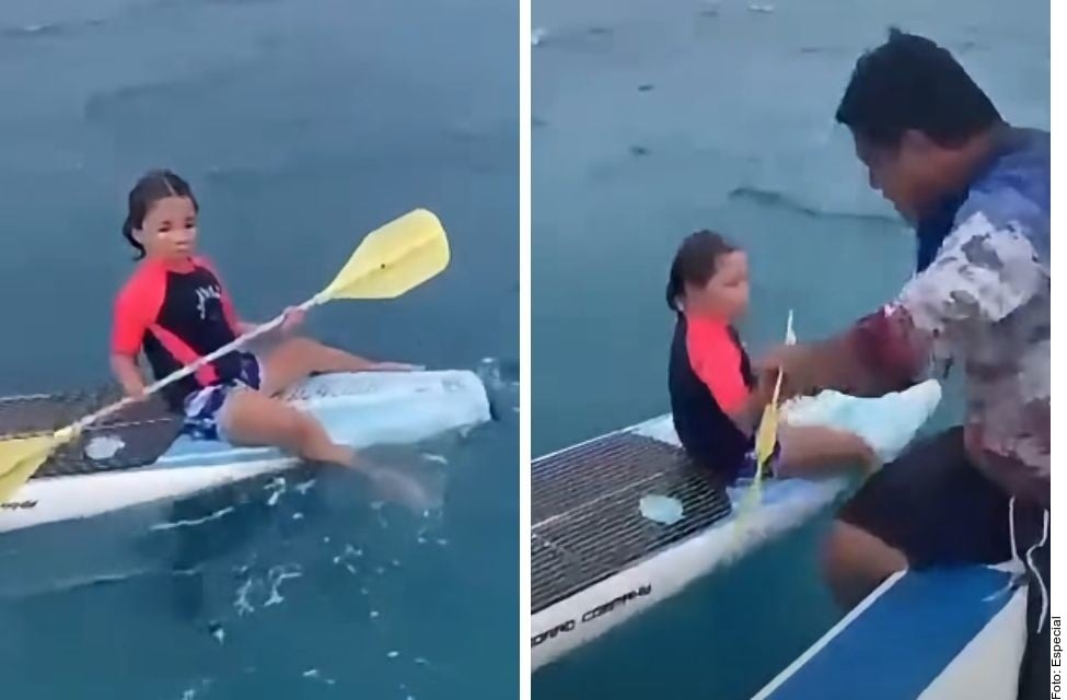Rescatan pescadores a niña en altamar en La Paz, BCS