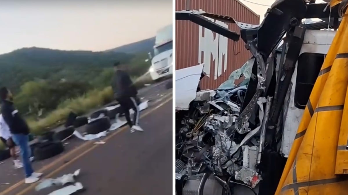 VIDEOS ¡Accidente colapsa la Silao-San Felipe! Tres tráileres se impactan en la carretera