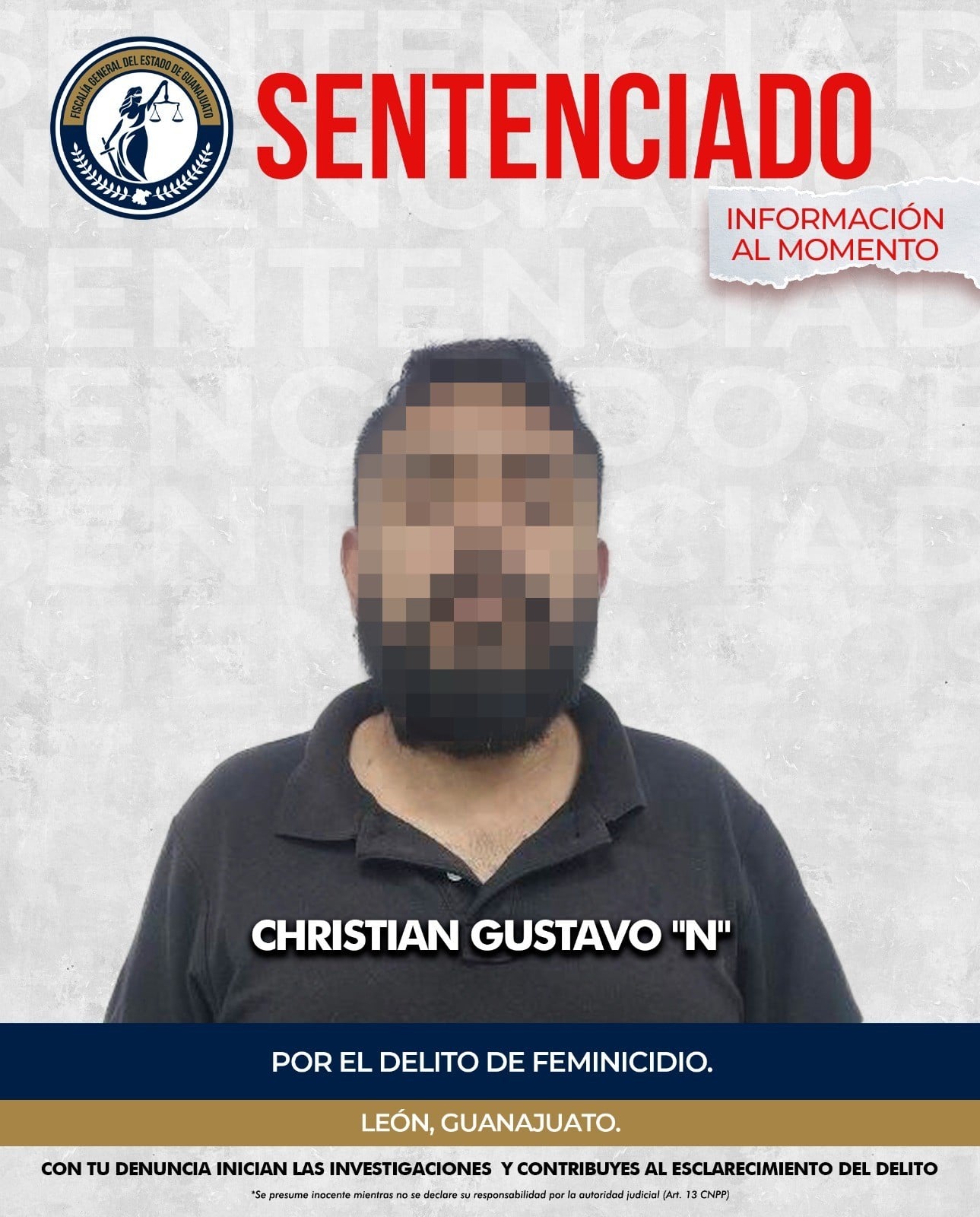 Gustavo sentenciado por homicidio de su madre en León