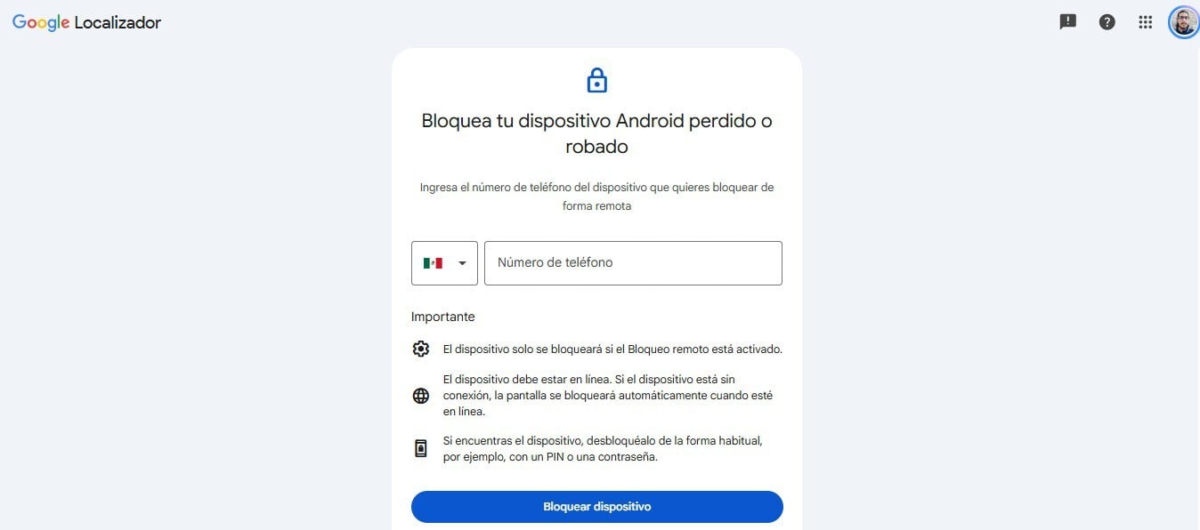 Bloqueo Remoto