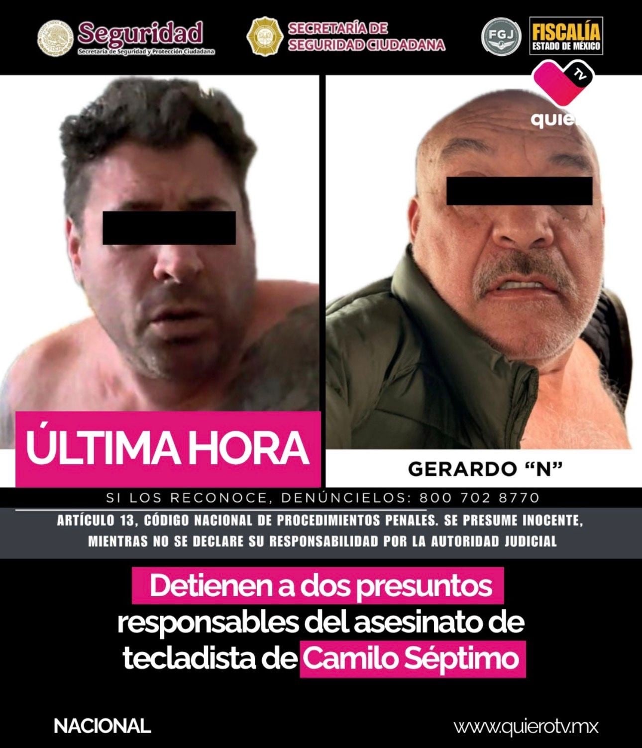 Asesinan a tecladista de Camilo Séptimo junto con su familia en Atizapán