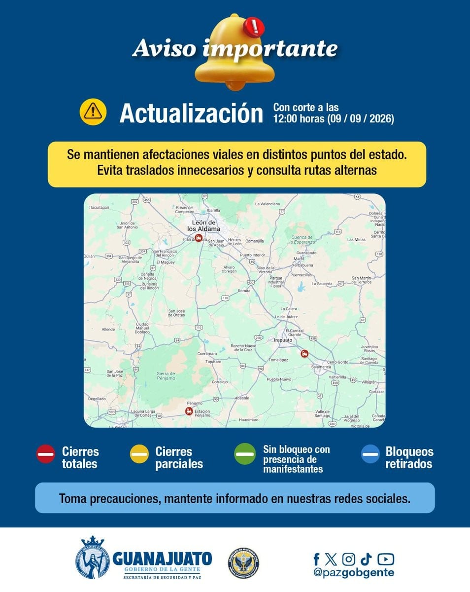 BLOQUEOS EN CARRETERAS DE GUANAJUATO