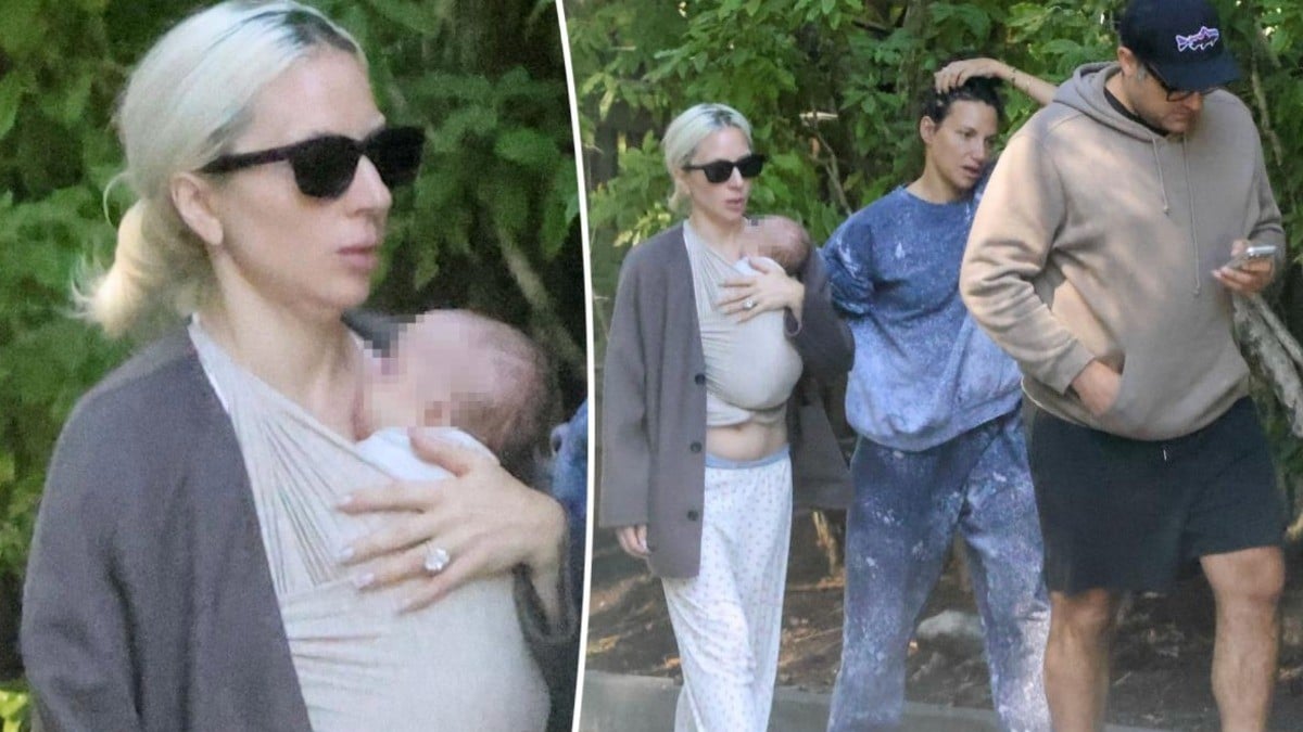 Captan a Lady Gaga cargando a su bebé y huyendo de los paparazzi junto a Michael Polansky