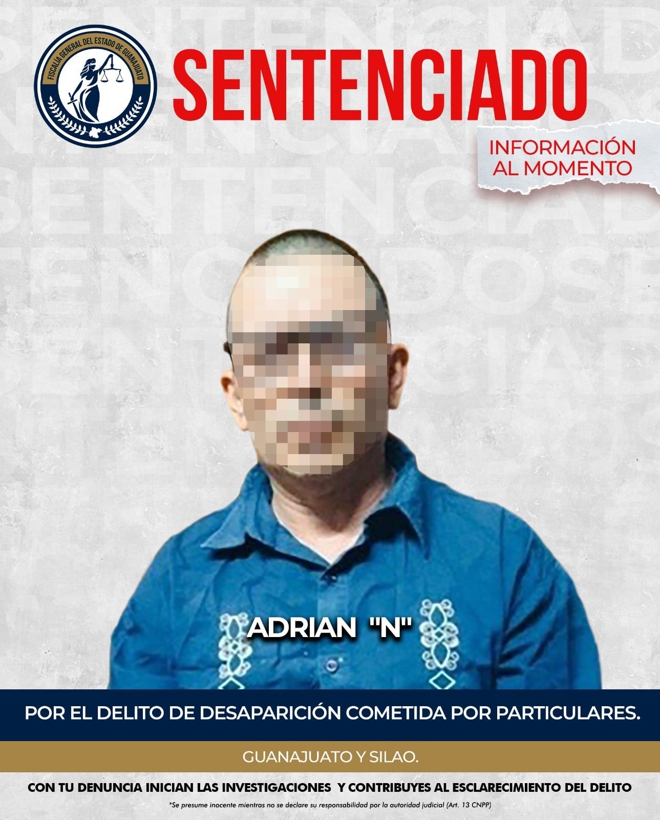 ¡156 años tras las rejas! Cae todo el peso de la ley contra Adrián por secuestro, tortura y desaparición