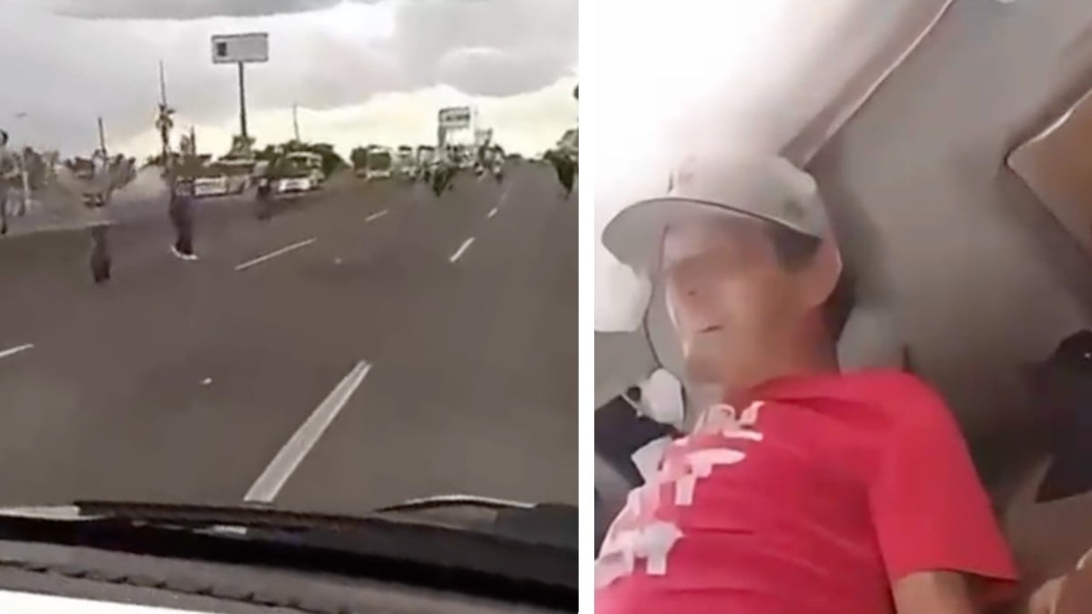 VIDEO “¡Me pegaron!” Auto atraviesa pelea en carretera León-Silao, esto le pasó a pasajero