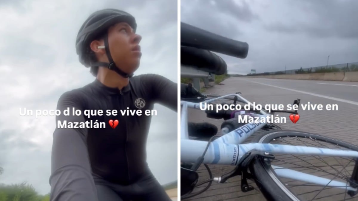 VIDEO Salió a practicar en su bicicleta, pero quedó atrapado en medio de una balacera