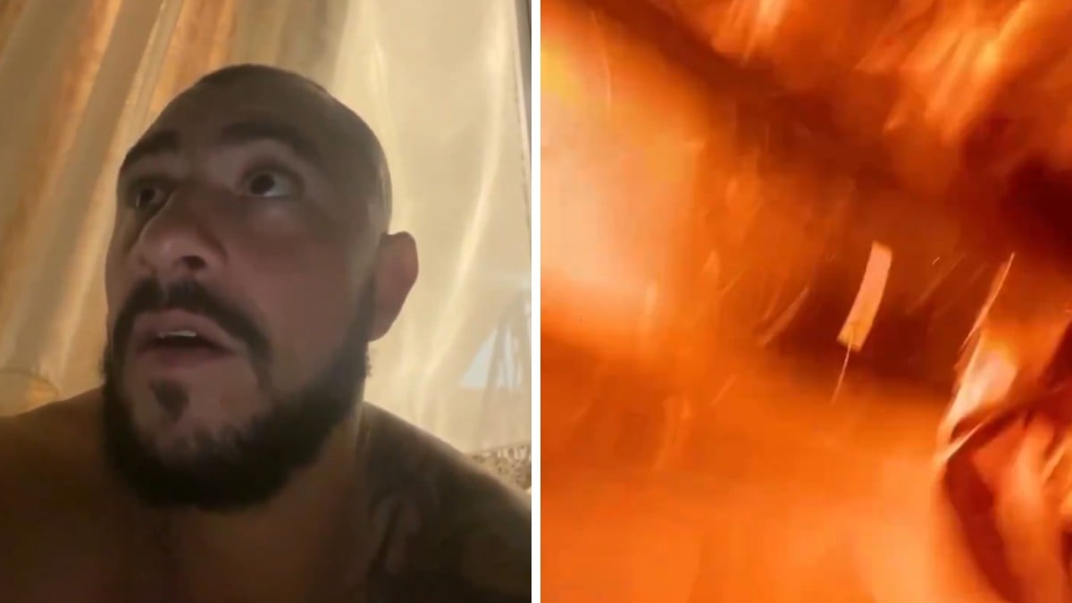 VIDEO Hombre transmitía en vivo desde su habitación cuando un misil impacta el edificio