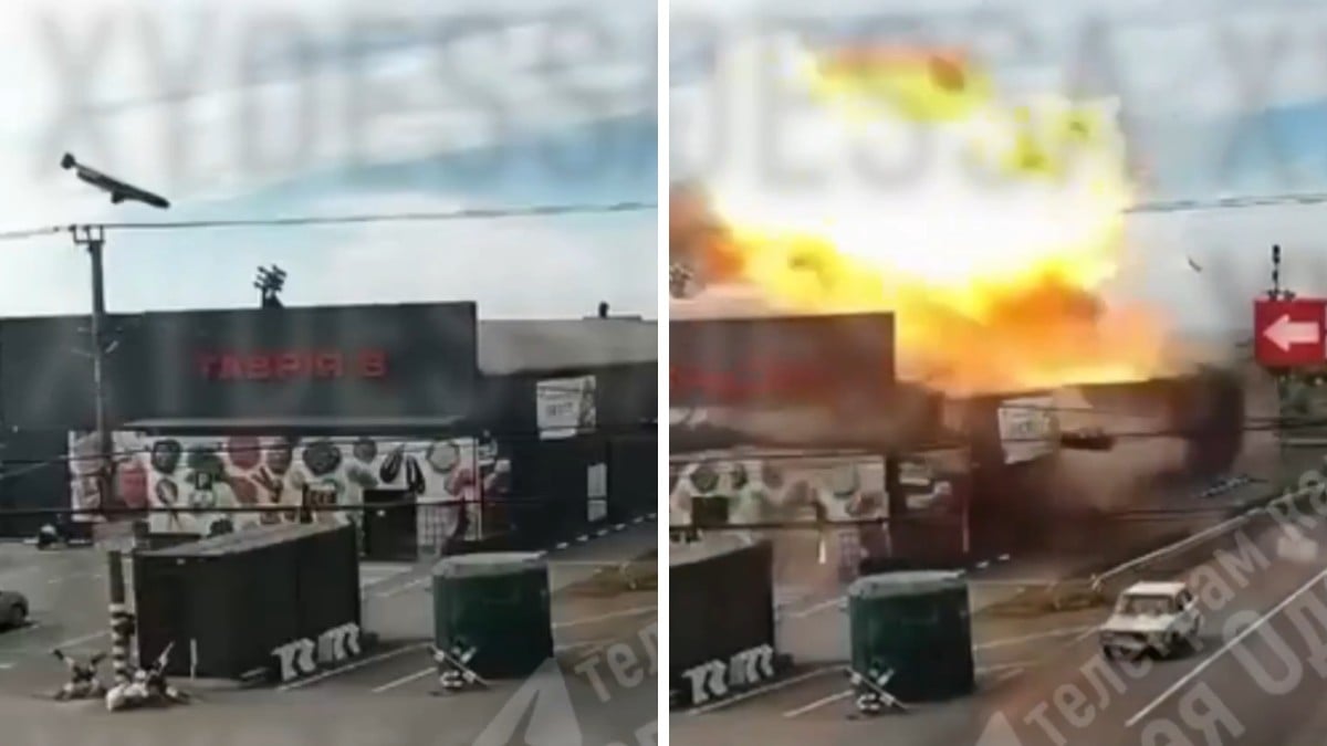 VIDEO Captan momento en que dron militar explota en un supermercado