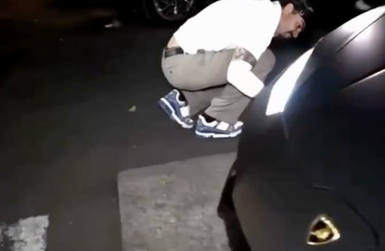 VIDEO ¡Costoso golpe! Lamborghini del “Maestro Shifu” sufre daños tras caer en un bache