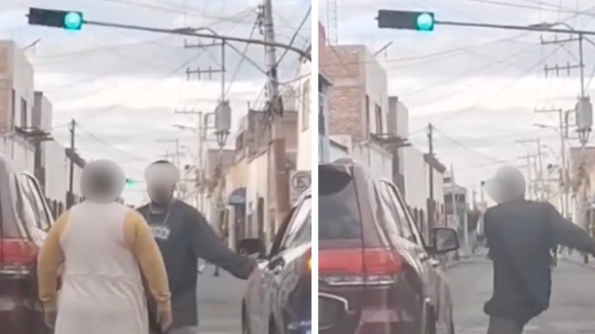 VIDEO ¡Se calentaron los ánimos! Conductor patea camioneta tras pleito vial con mujer en León