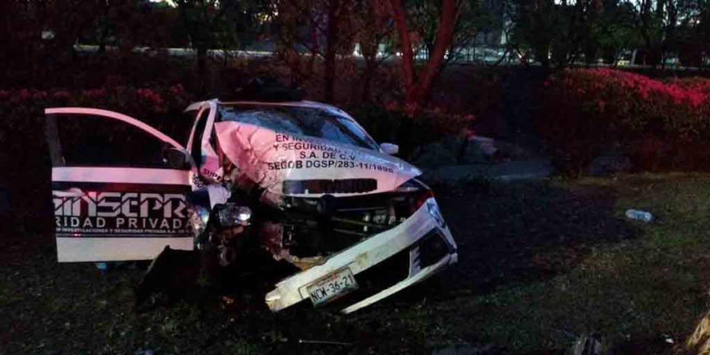 volcadura de elementos de seguridad privada en el malecon del río