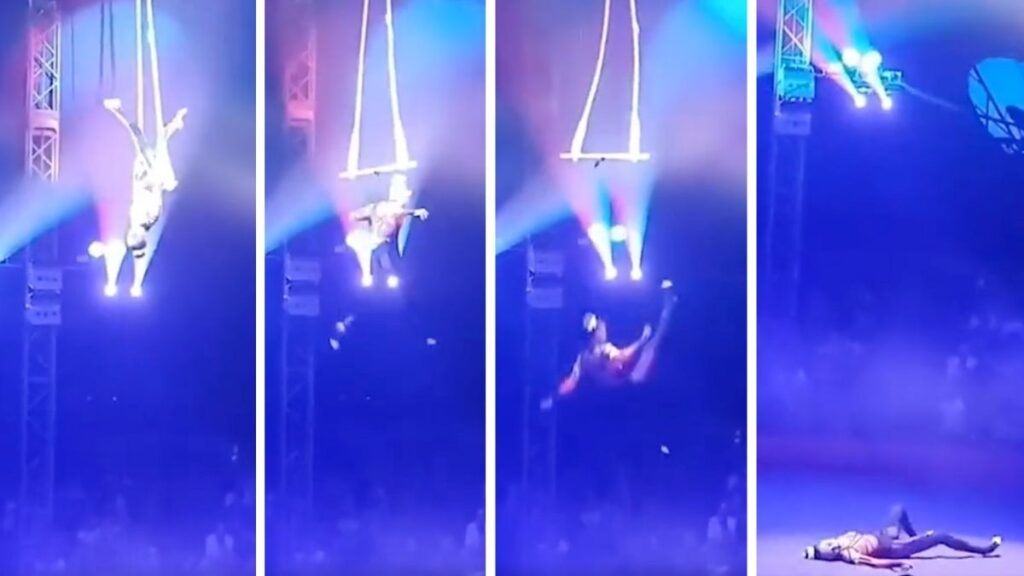 Cae trapecista rusa 10 metros en plena función