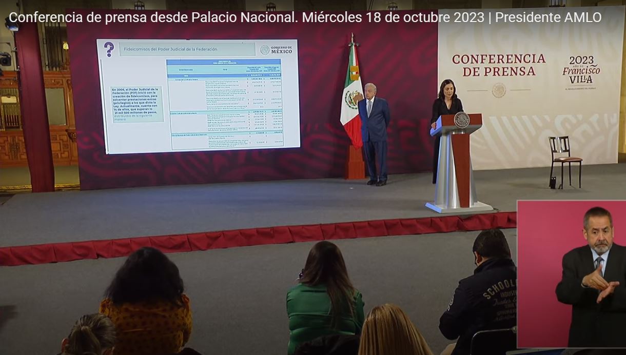 AMLO, elimina fideicomisos al Poder Judicial.