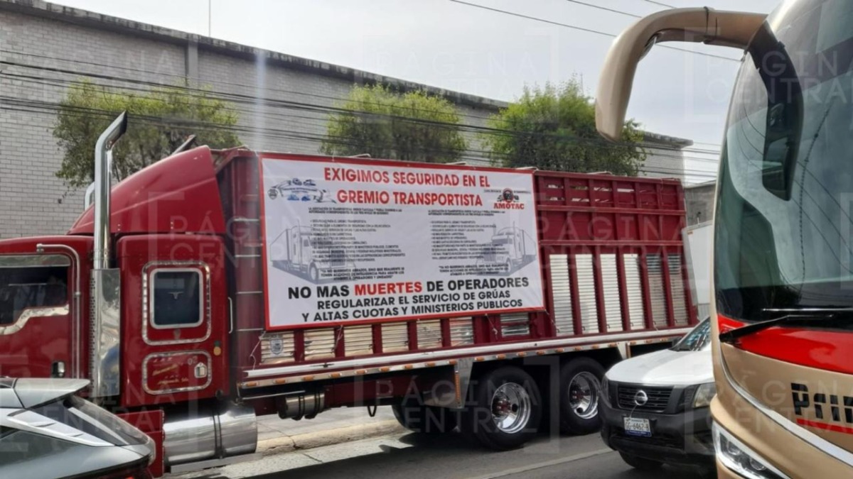 Manifestación de transportistas en León