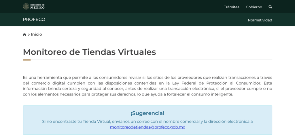 Monitoreo de Tiendas Virtuales de Profeco
