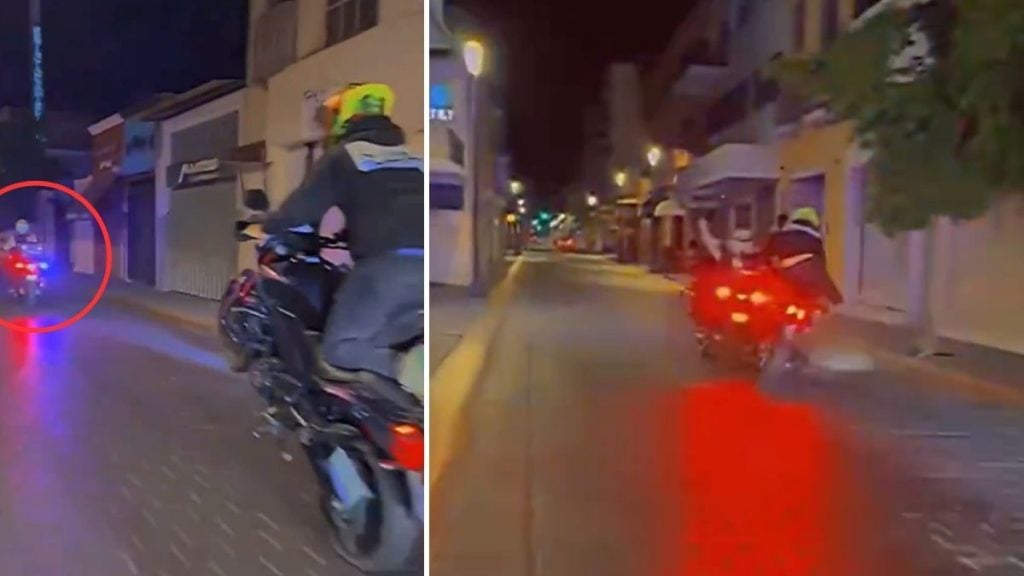 Motociclista hace ‘caballito’ en Centro de León y choca a tránsito