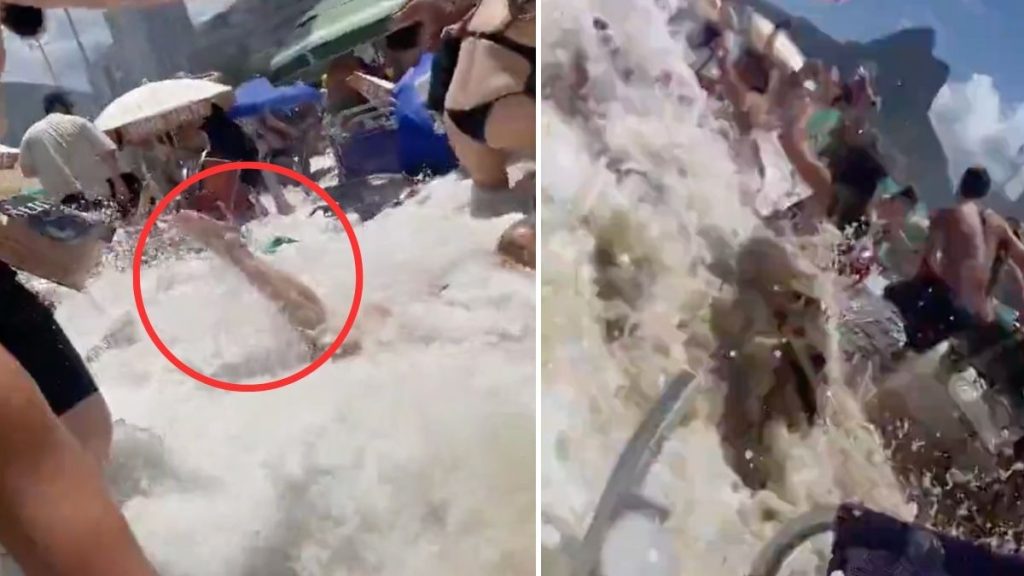 Ola gigante en Brasil arrasa con turistas en Río de Janeiro