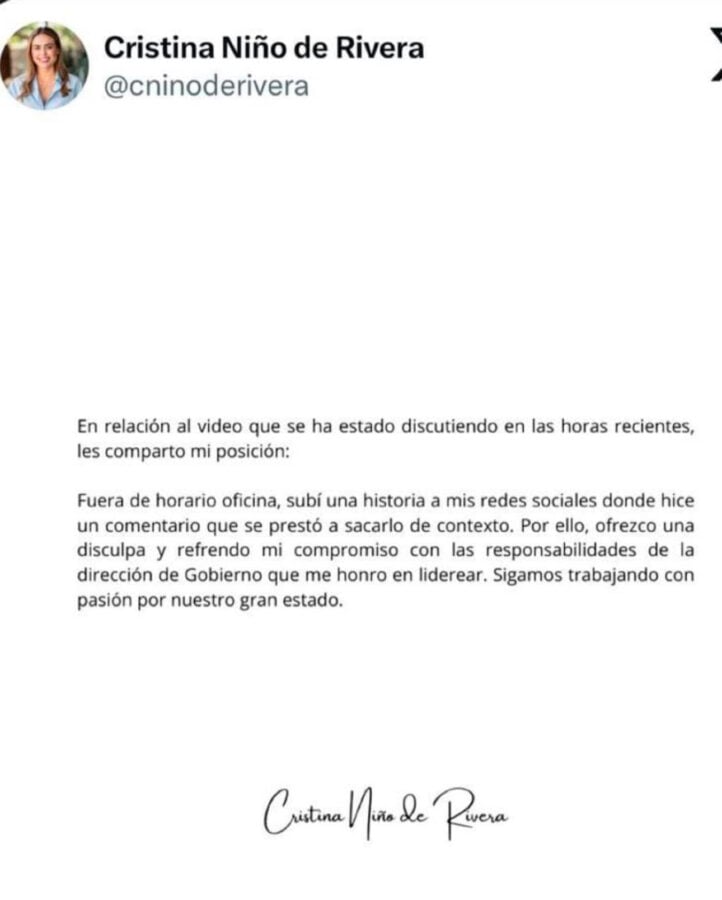 Cristina Niño de Rivera es despedida de su puesto por video viral