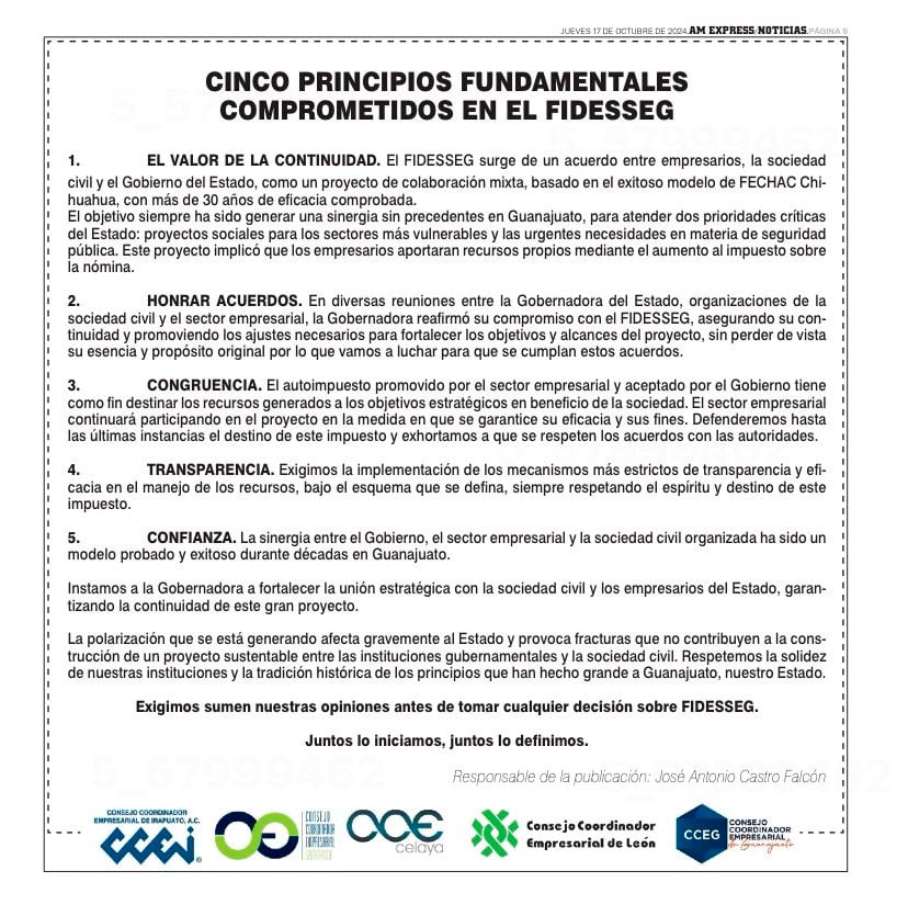 Empresarios exigen mantener el Fidesseg y honrar los acuerdos