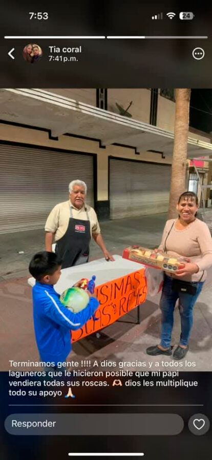 Durango: Abuelito vendió todas sus roscas de reyes gracias a una foto