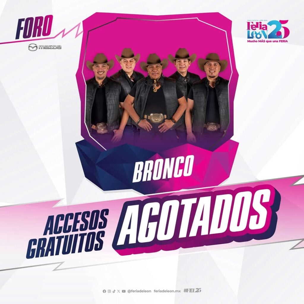 Bronco agota boletos para concierto en el Foro Mazda 