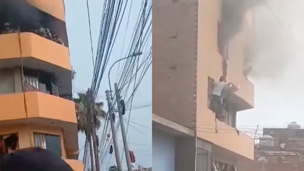 Perú: Niños saltan desde un cuarto piso para escapar de un incendio