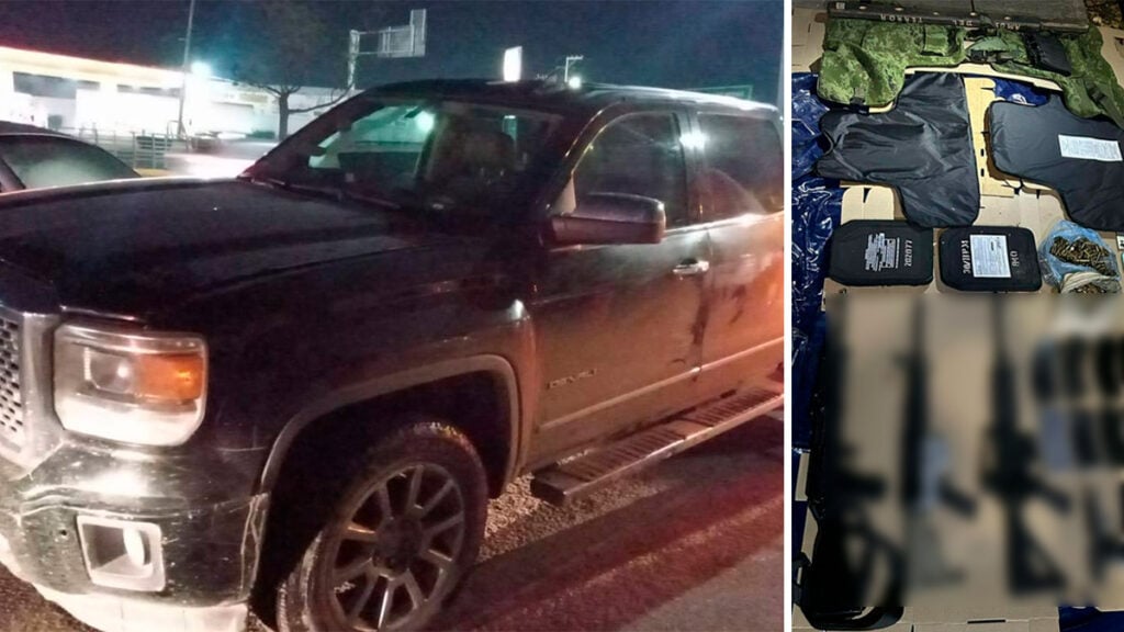 Llevaban un arsenal en su camioneta, la Policía los descubre en Hacienda Arriba