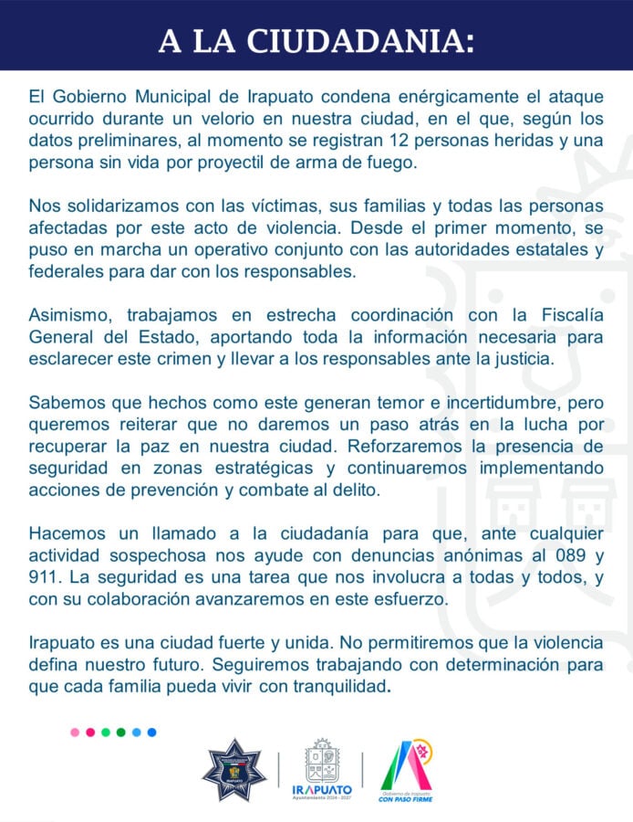 Irapuato: Registran ataque en velorio, hay al menos un muerto
