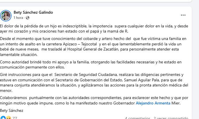 Puebla: Intento de asalto a familia deja un bebé muerto y su madre herida