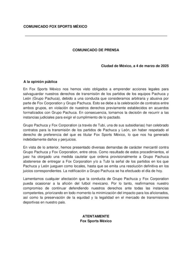 Fox Sports demanda al Club León y lo obliga a salir de Tubi