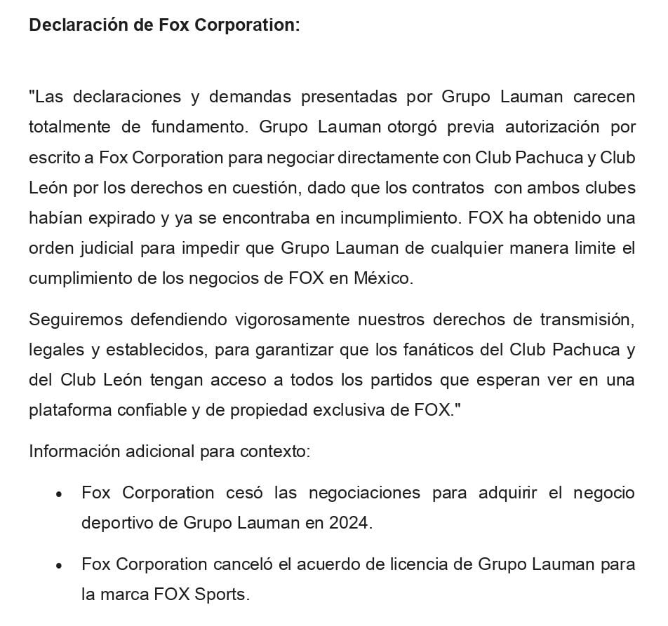 Fox Corporation confirma transmisiones del Club León por Tubi