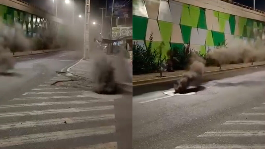 ¡Alcantarillas en León escupen humo negro en Los Sauces!