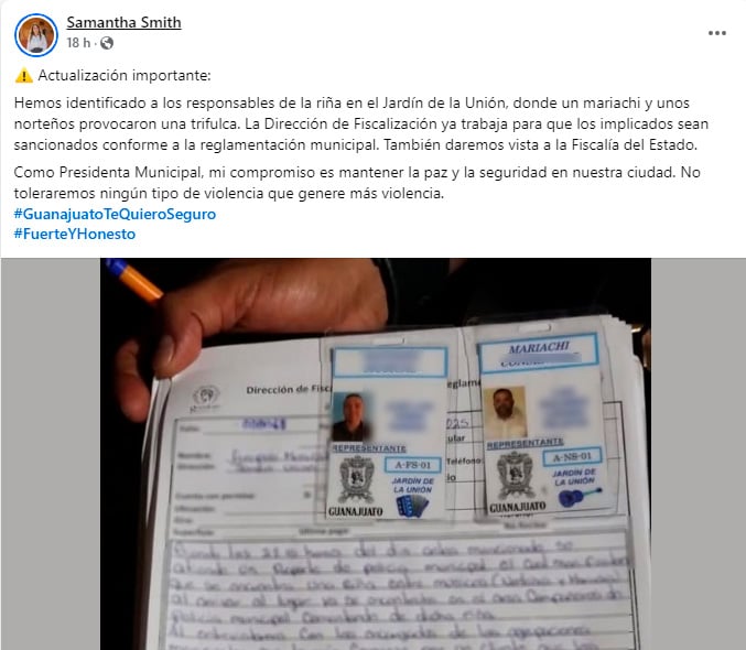 Captan pelea entre mariachis y grupo norteño en el Jardín Unión de Guanajuato capital