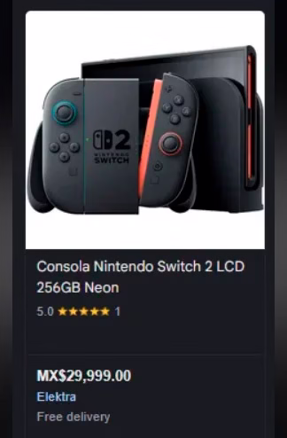 ¿Filtran el precio de la Nintendo Switch 2 en México? 