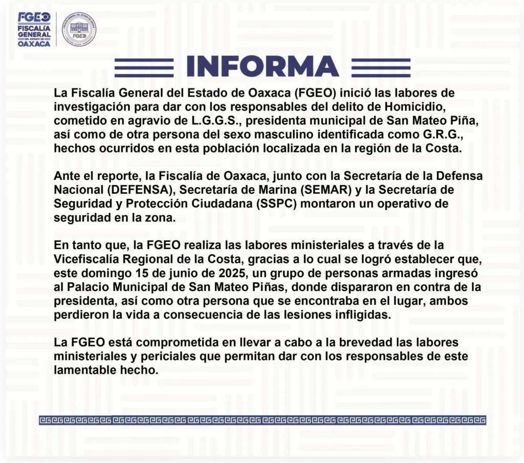 Matan a Alcaldesa dentro de Palacio en Oaxaca