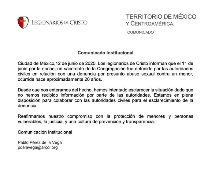 Detienen por violación a Legionario