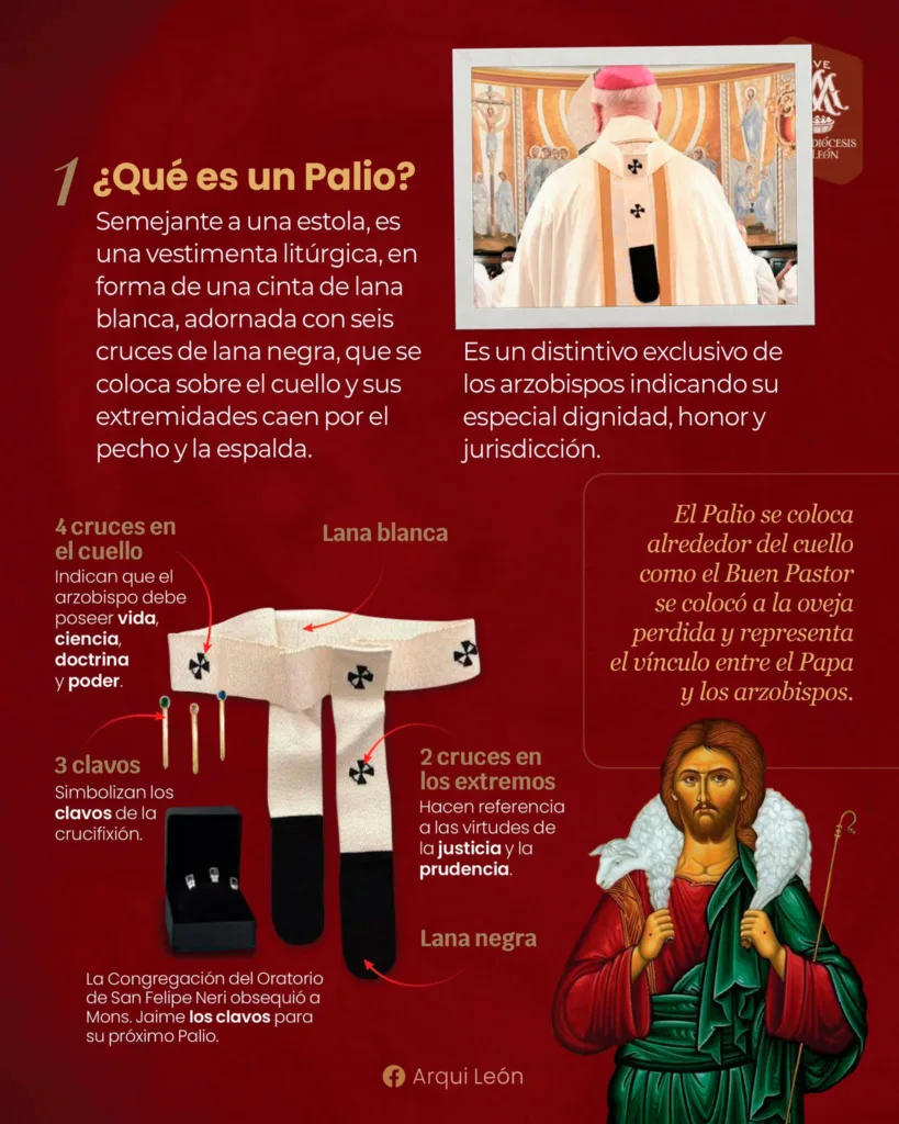 Jaime Calderón recibe el palio arzobispal de manos del papa León XIV