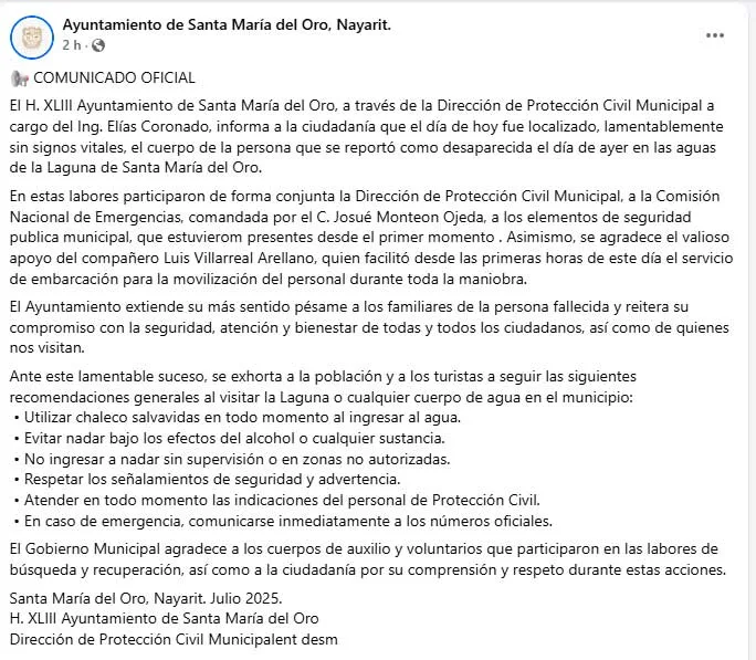 Nayarit: Localizan el cuerpo de Carlos Ramos, romitense que murió ahogado