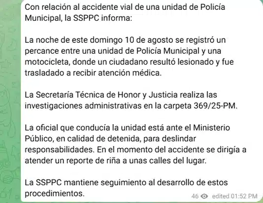 Villas de León: Muere motociclista atropellado por patrulla